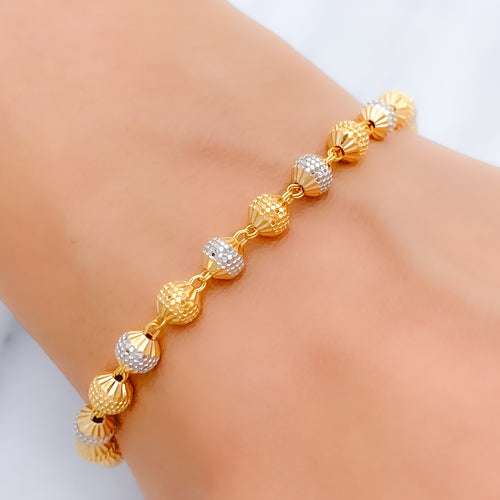 Sparkling Luxurious 22k Gold Round Bracelet
