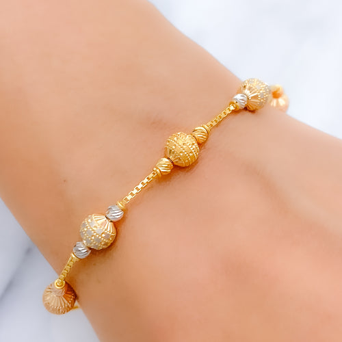 Delicate Dotted Orb 22k Gold Bracelet