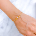 Radiant Stylish Wavy 22k Gold Bead Bracelet