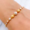 Radiant Stylish Wavy 22k Gold Bead Bracelet