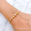 Radiant Stylish Wavy 22k Gold Bead Bracelet