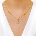 Petite Squared Accent CZ Necklace Set