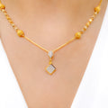 Petite Squared Accent CZ Necklace Set