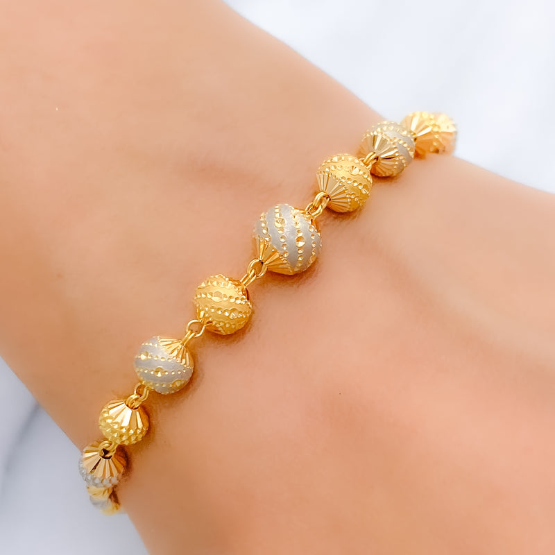 Graceful Grand Beaded 22k Gold Bracelet