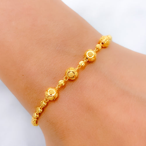 Textured Bead 22k Gold Bracelet