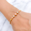 Fancy Fashionable Glimmering 22k Gold Orb Bracelet