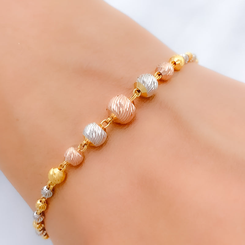 Fancy Fashionable Glimmering 22k Gold Orb Bracelet