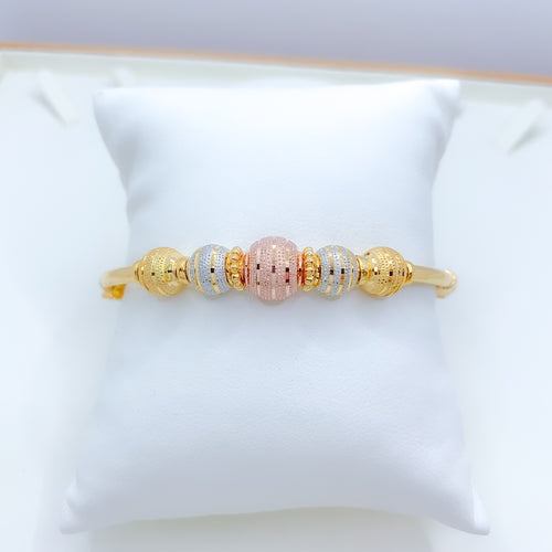Elegant Three-Tone Bangle Bracelets
