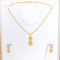 Elegant Dressy Floral 22k Gold Pendant Set