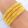 Glistening 22k Gold Bead Bangles