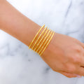 High Finish Set of 6 22k Gold Bangles