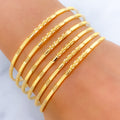 High Finish Set of 6 22k Gold Bangles