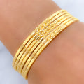 High Finish Set of 6 22k Gold Bangles