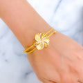 22k-gold-alternating-dual-finish-flower-cz-bracelet