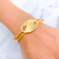 22k-gold-Shimmering Inverted Paisley Leaf Bracelet