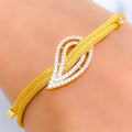 22k-gold-Stunning Open Paisley CZ Bracelet