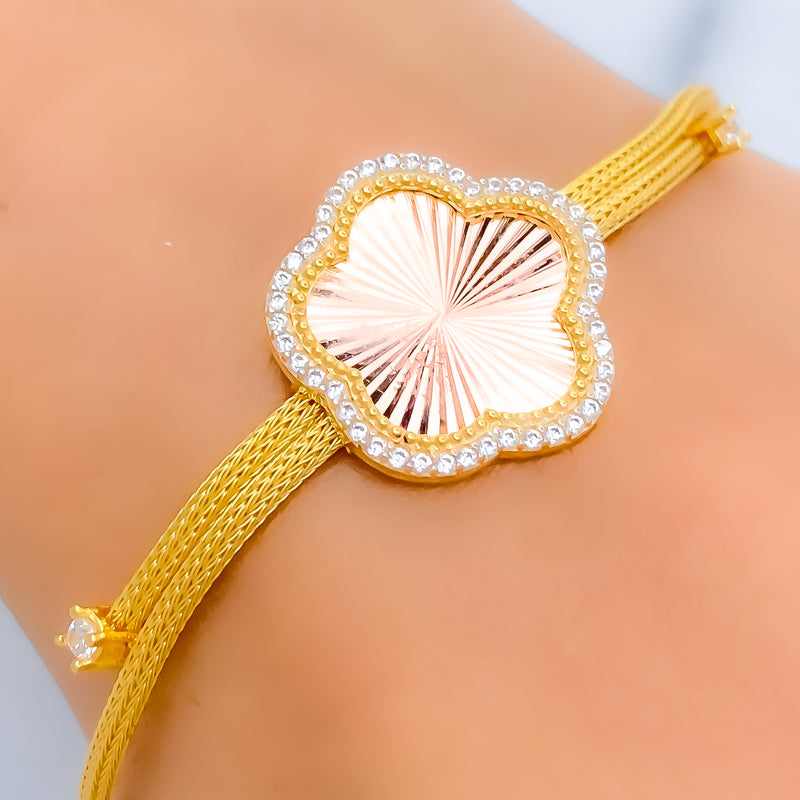22k-gold-decorative-dressy-flower-cz-bracelet