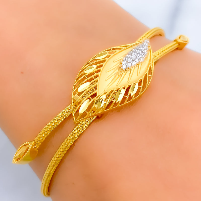 22k-gold-striking-striped-leaf-cz-bracelet