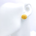 Classy Petite Dome 22k Gold Earrings