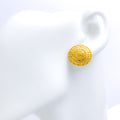 Refined Textured Top 22k Gold Earrings