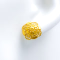 Dainty Flower Top 22k Gold Earrings