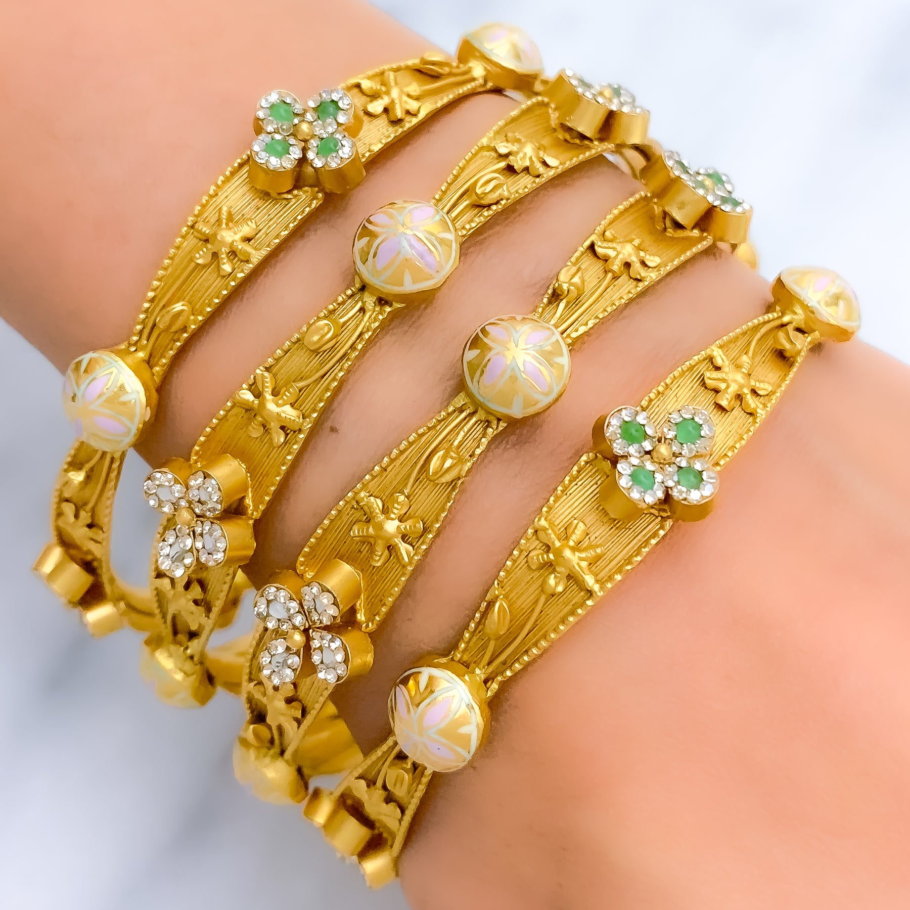 Cz bangles 2025 22k gold