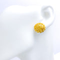 Tasteful Accented Bright 22k Gold Top Earrings