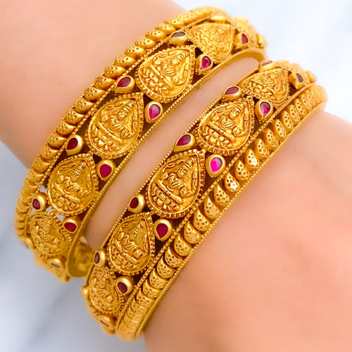 22k-gold-Grand Lakshmi Temple Bangles 