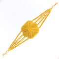 Regal Floral Domed 22K Gold Statement Bracelet 