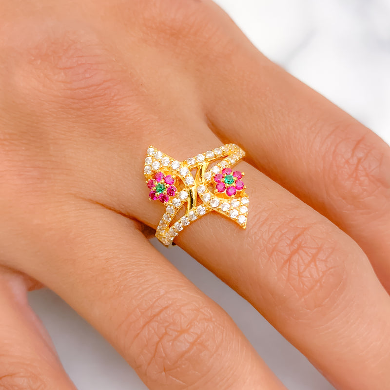 Ornate Colored CZ Ring
