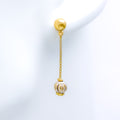 Tasteful Hanging 22k Gold Orb Earrings