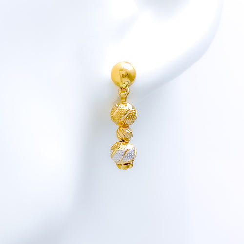 Modern Fancy 22k Gold Orb Earrings