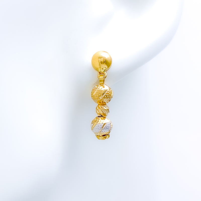 Modern Fancy 22k Gold Orb Earrings