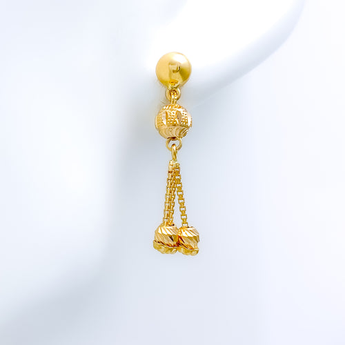 Elegant 22k Gold Tassel Earrings