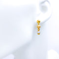 Beaded White 22k Gold Earrings