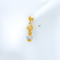 Beaded White 22k Gold Earrings