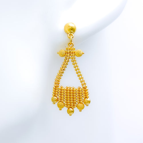 Dapper Multi-Bead 22k Gold Earrings