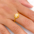 Simple Floral CZ Ring