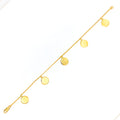 Dainty Dangling 22k Gold Coin Bracelet