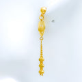 Elevated Dangling 22k Gold Heart Earrings