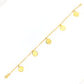 Evergreen Dangling 22k Gold Coin Bracelet 