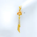 Sleek Asymmetrical 22k Gold CZ Earrings