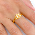 Lightweight Flower CZ Ring