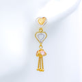 Gorgeous Shimmering 22k Gold Heart Earrings