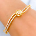 Petite Delicate Wave 22k Gold  Bangle Bracelet