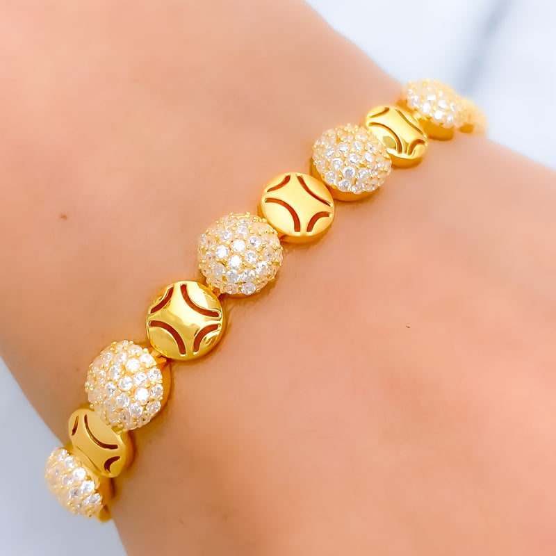 22K Yellow Gold Ladies Fancy Bi-colour Link Bracelet 8.0 Inches 6.2 Grams -  Etsy