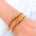 Traditional Red + White Meenakari 22k Gold Bangles