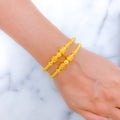 Stately Striking 22k Gold Pipe Bangles