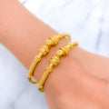 Stately Striking 22k Gold Pipe Bangles