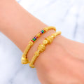 Stately Striking 22k Gold Pipe Bangles